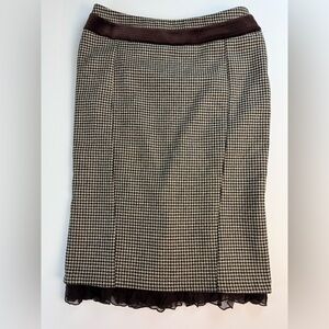 Karen Millen Black and White Houndstooth Pencil Skirt